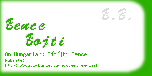 bence bojti business card